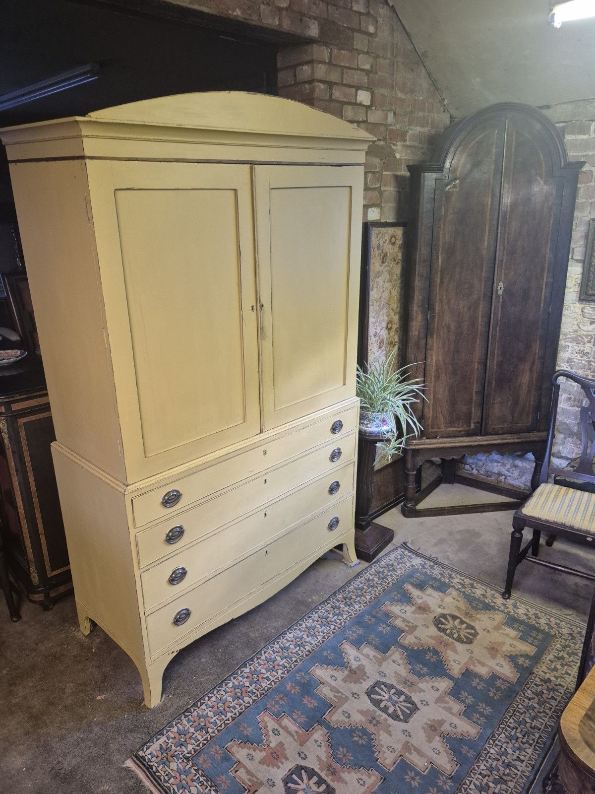 Fabulous C1820 Rustic Country House Yellow Regency Larder Cupboard Linen Press
