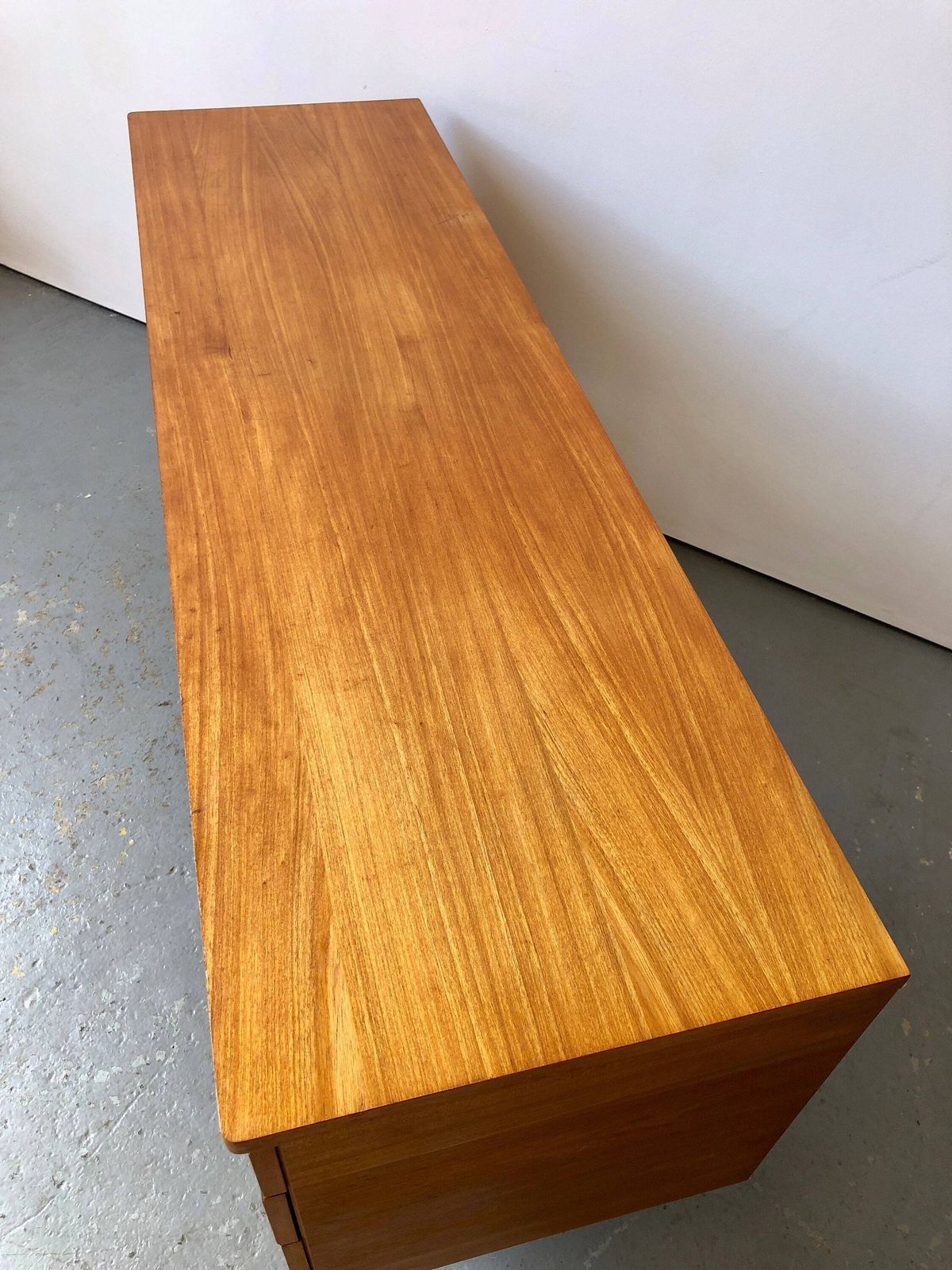 photo for sale Vintage 1960s Uniflex Gunther Hoffstead Q Series Teak Desk. Danish Retro G Plan Mid Century