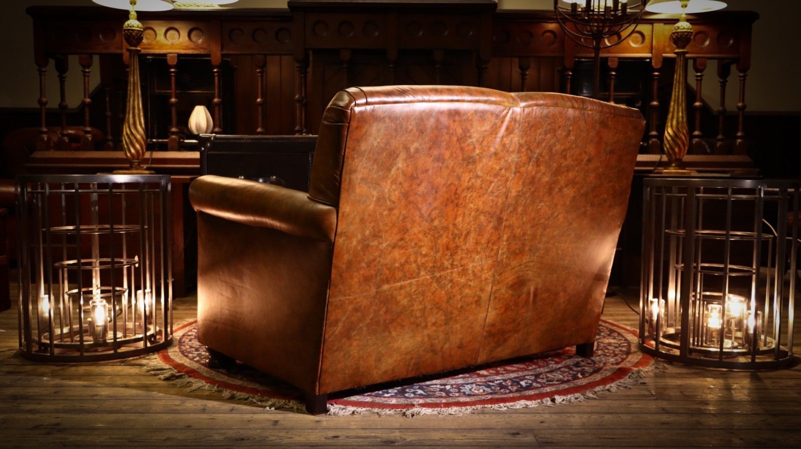 photo buy Stunning Tetrad Prince Midi 2 Seater Leather Club Small Sofa Brompton Tan 🚚🇬🇧