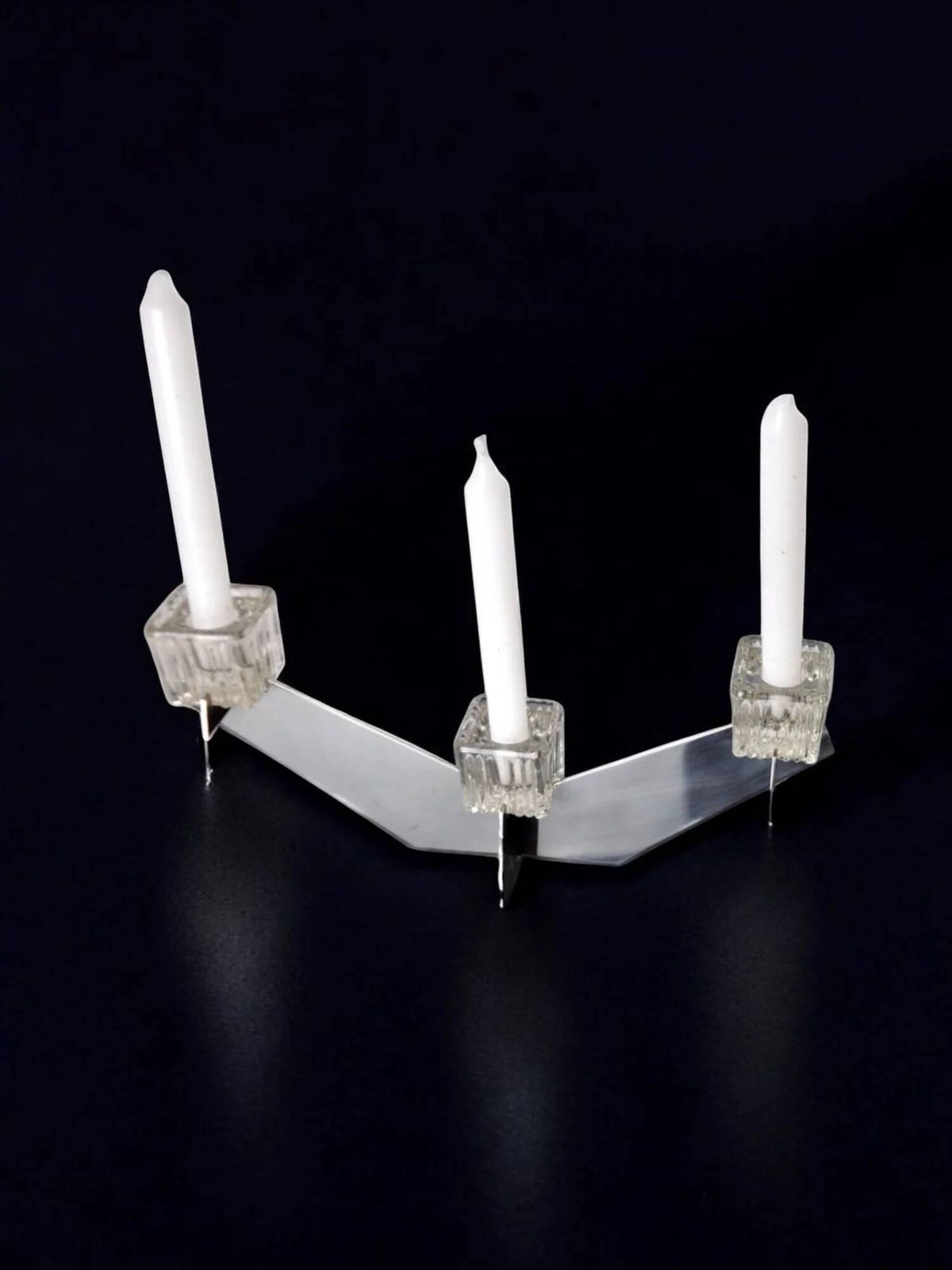 Peill & Putzler Candelabra, Glass And Metal, Germany, 1970 photo for sale