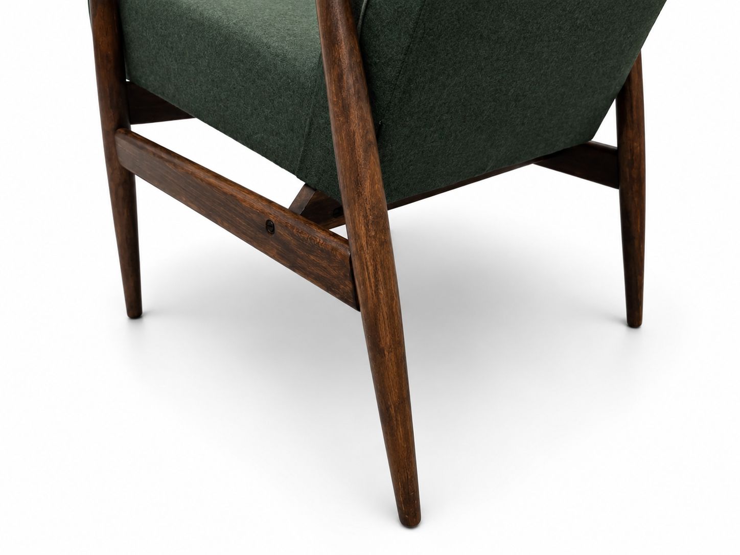 1960 Henryk Lis Mid Century Armchair In Green Tweed photo 550.0