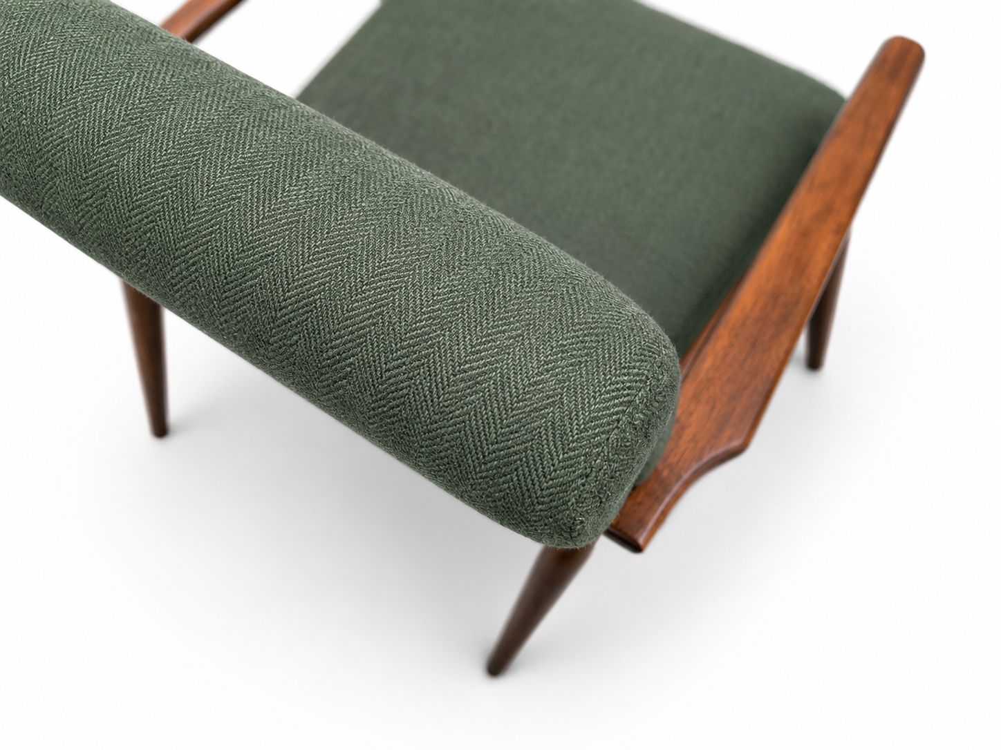1960 Henryk Lis Mid Century Armchair In Green Tweed photo buy