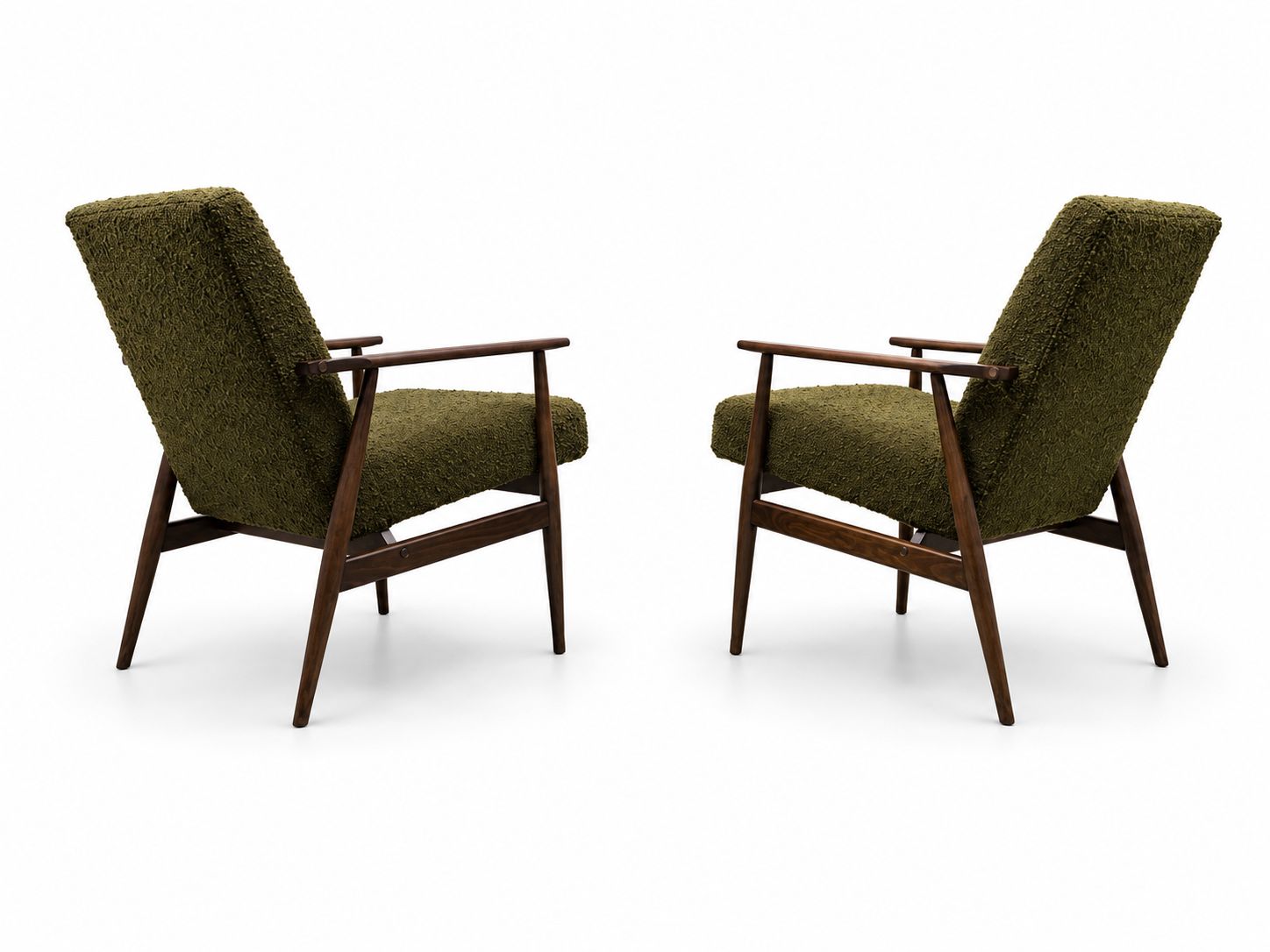 1960 Henryk Lis Armchair In Dark Green Boucle photo vinterior