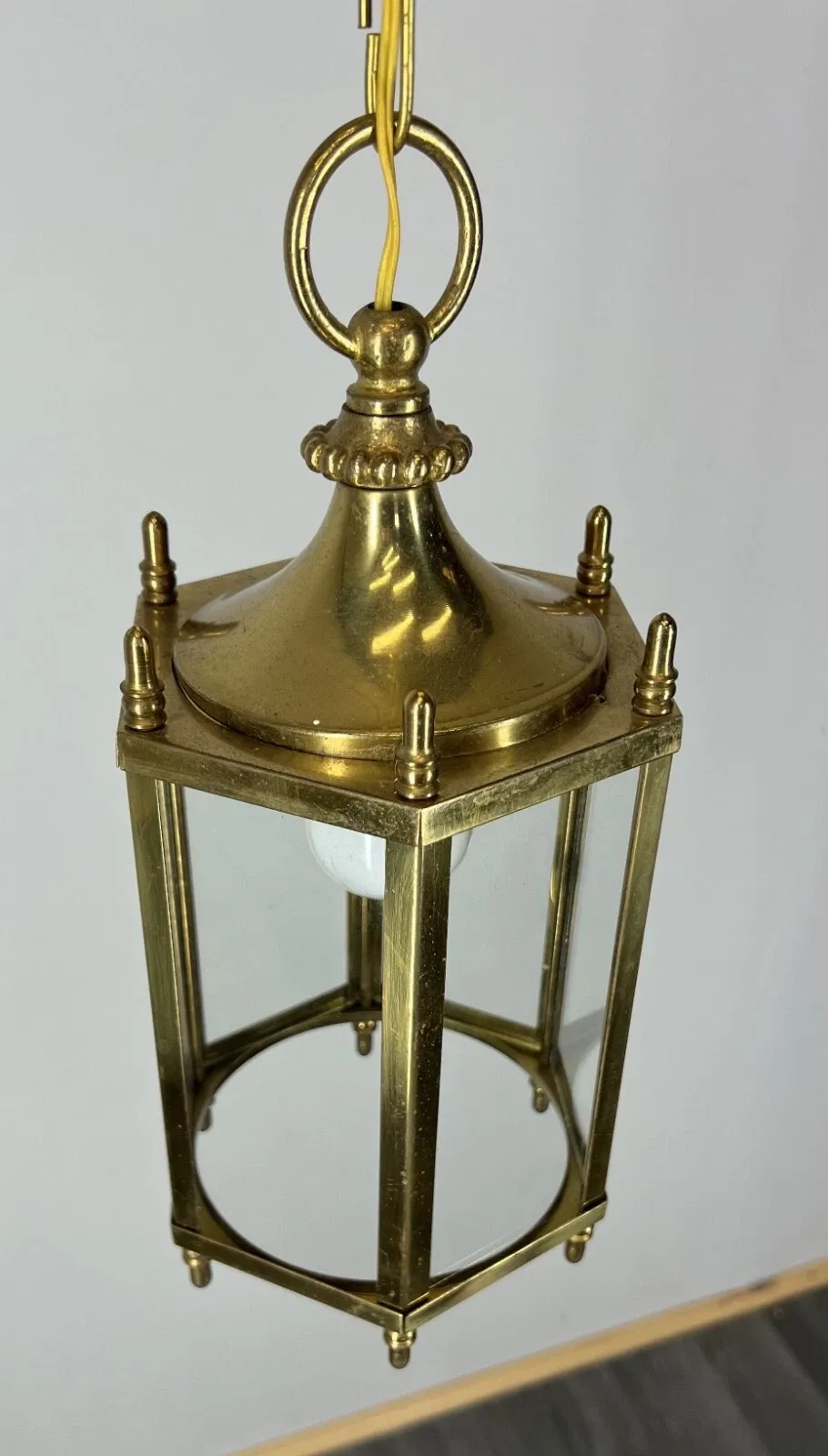 Ceiling Lamp Vintage Style Brass Pendant Chandelier Lantern Light Lot 5254 photo for sale