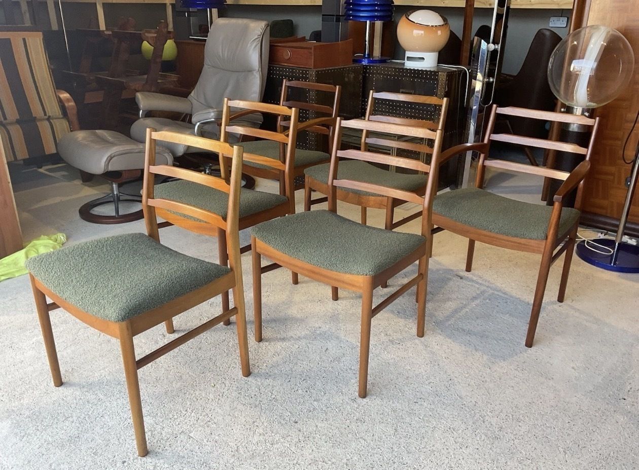 Set Of 6 Dining Chairs By McIntosh Mid Century Vintage Danish Style