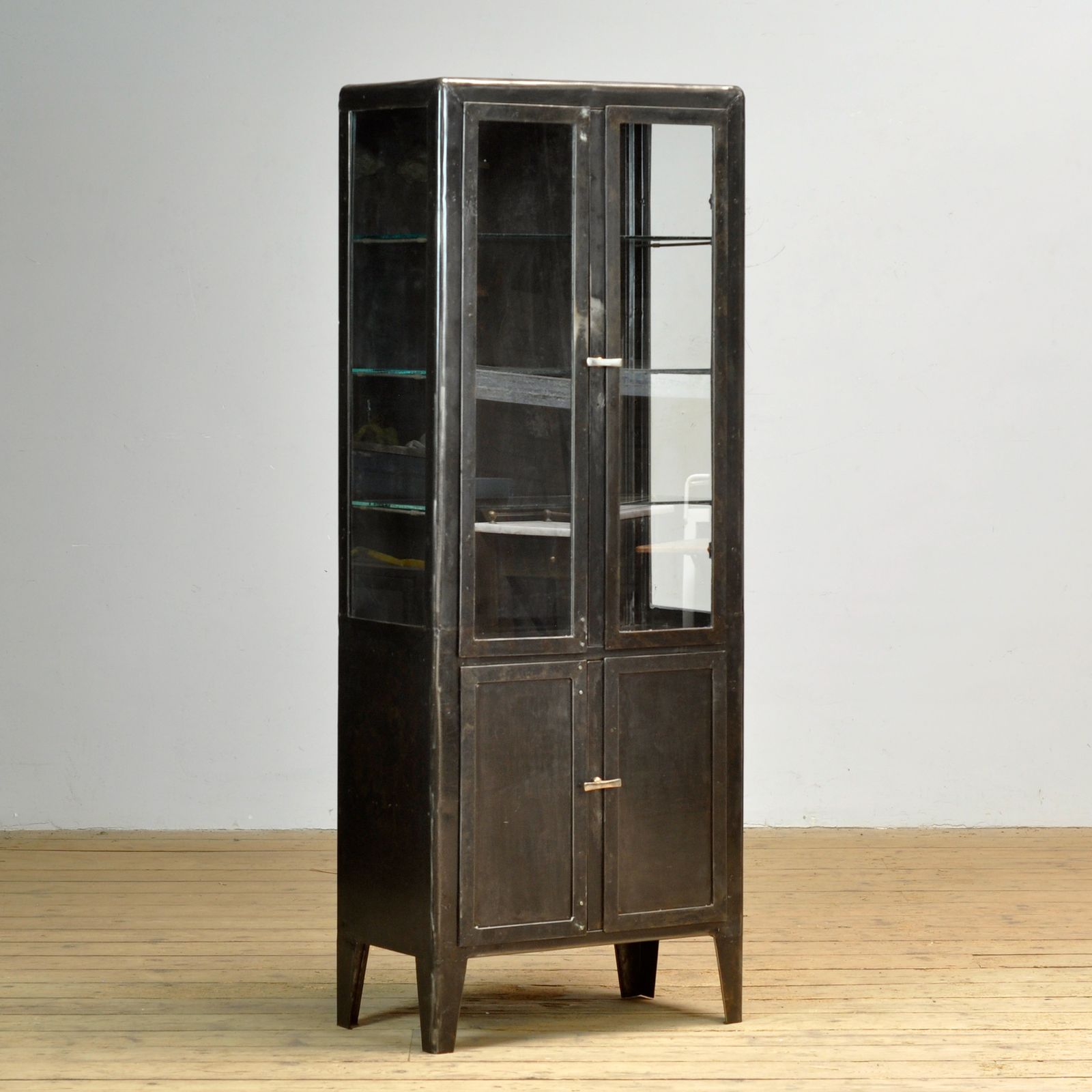 Polished Iron Medicine Cabinet, 1930s photo for sale