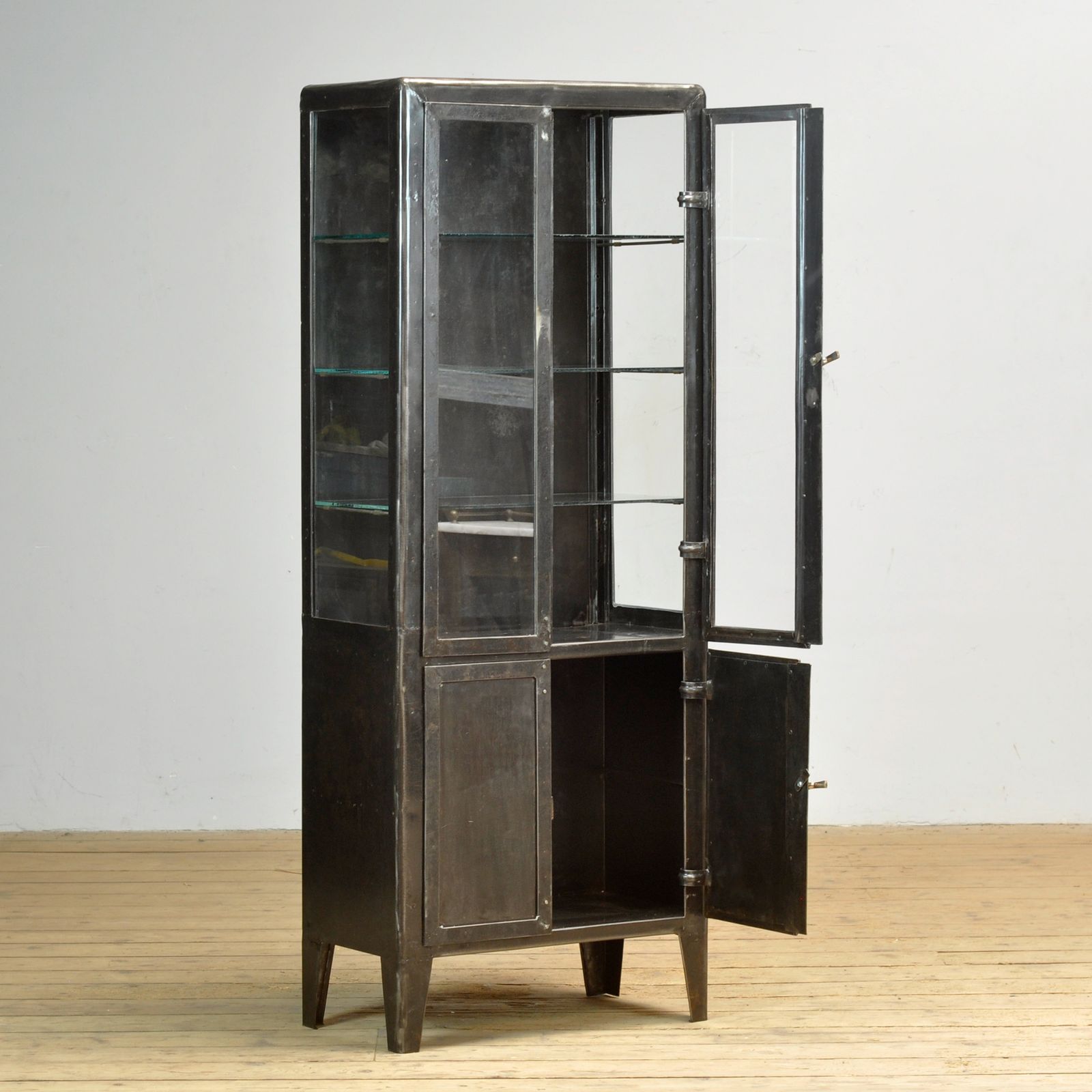 Polished Iron Medicine Cabinet, 1930s photo Furniture