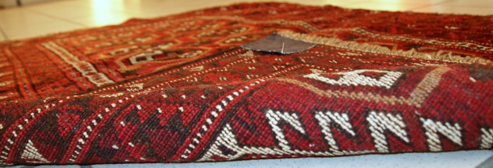 Textiel Antiek Afghaans Adraskand-gebedskleed 2,7' x 3,7' | Wol | Ca. jaren 1920 photo