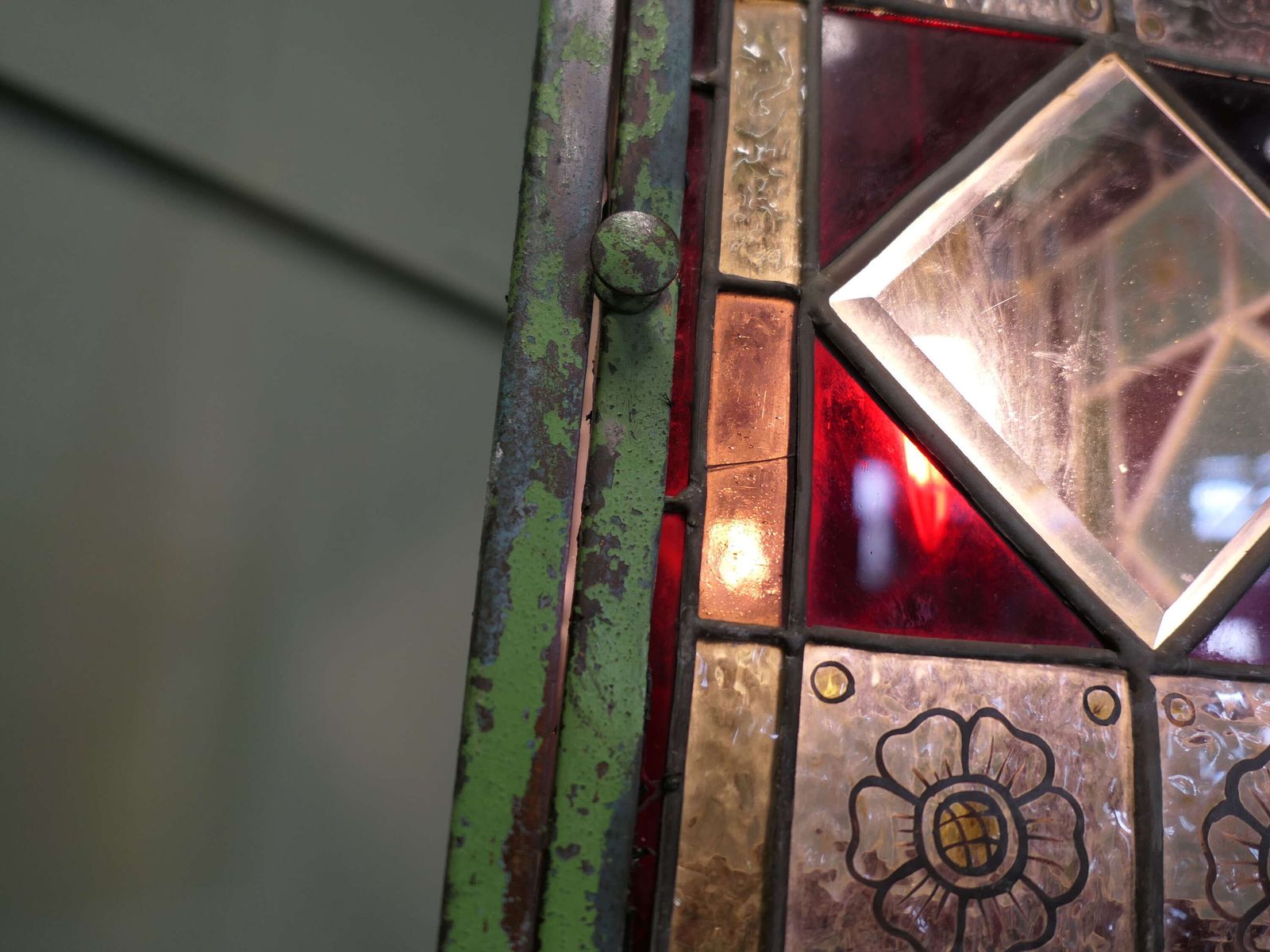 Long Arts And Crafts Stained Glass Hall Lantern This Lantern Is Of Classic Arts And Craft photo Lighting