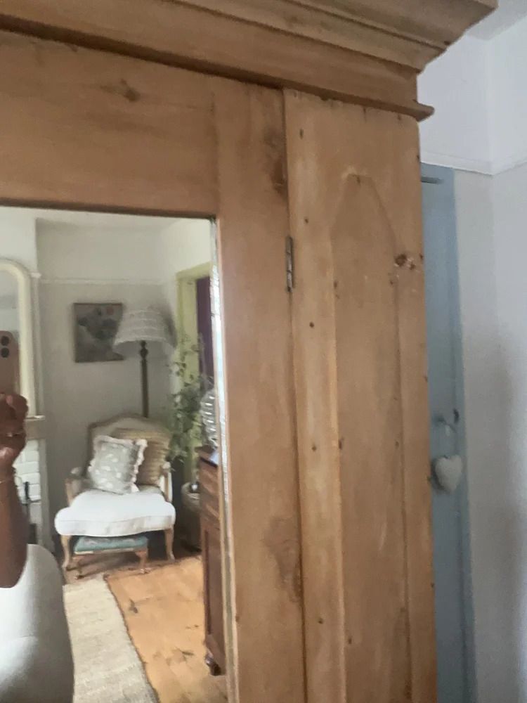 Old Pine Cupboard With Shelves Wardrobe photo vintage