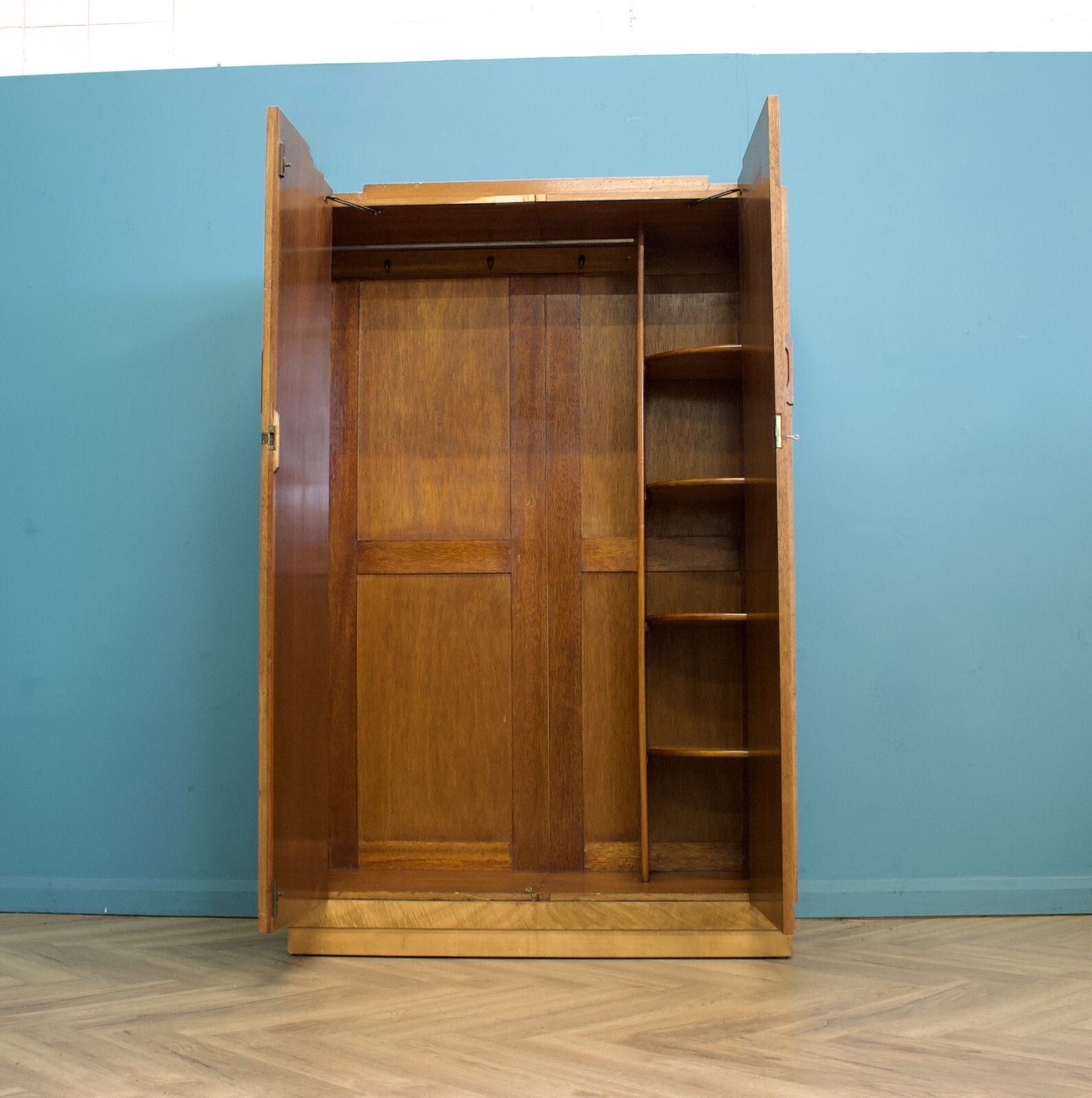 Vintage Art Deco Walnut Wardrobe, 1930s #1786 photo for sale