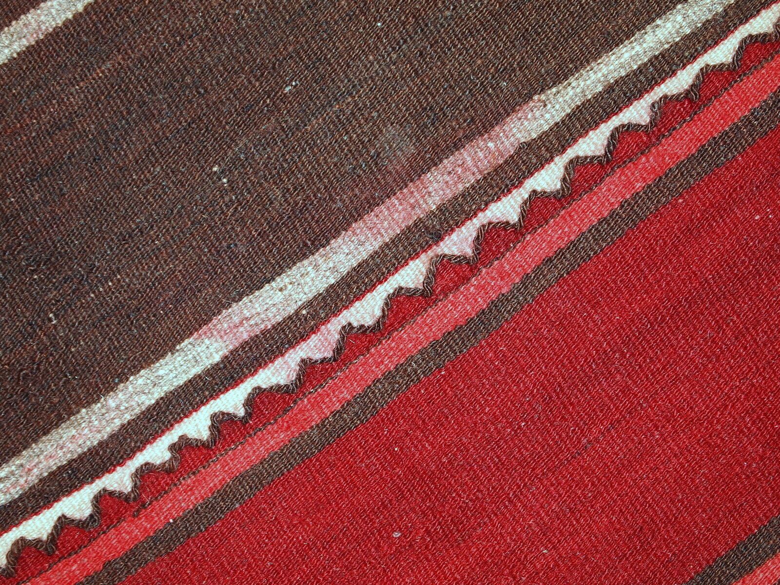 Handgemaakte vintage kilim loper 80 cm x 290 cm – jaren 1950, wollen vloerkleed photo vintage