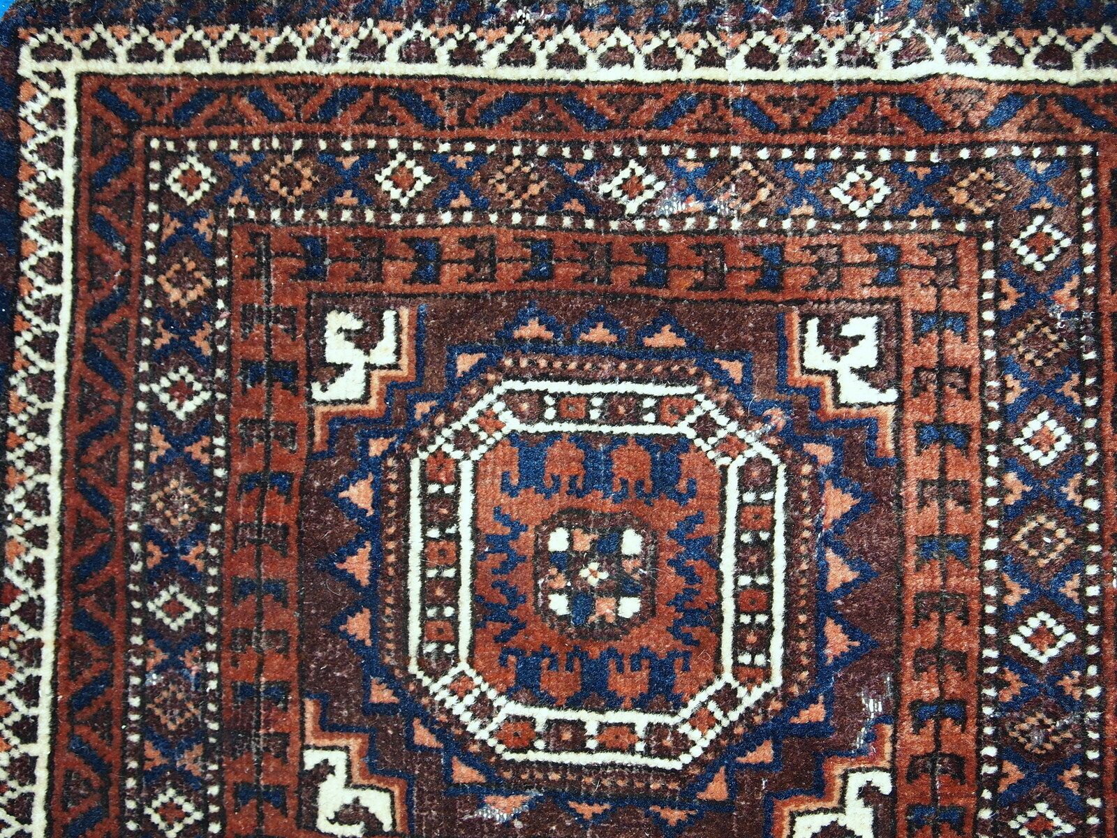 Antiek Afghaanse Baluch zoutzak 1.4' X 1.5' Wol jaren 1900 photo furniture