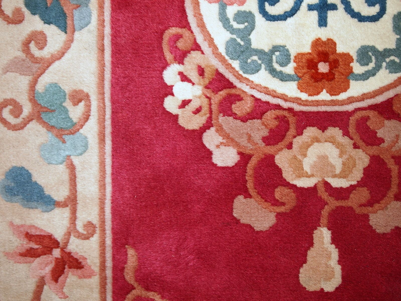 Handmade Art Deco Chinese Wool Rug 2.5' X 4.5' – 1970s photo buy