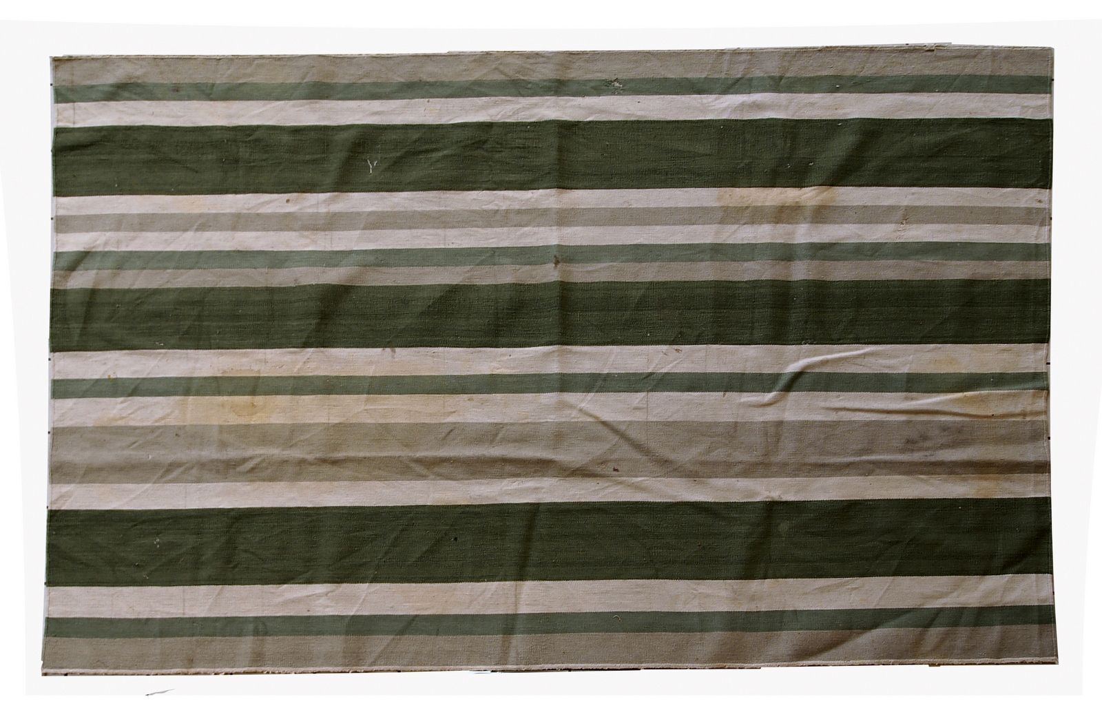 Textiel Handgemaakt antiek Indiaas Dhurri Kilim vloerkleed 5,4' x 7,8' – gestreept, jaren 1930 photo