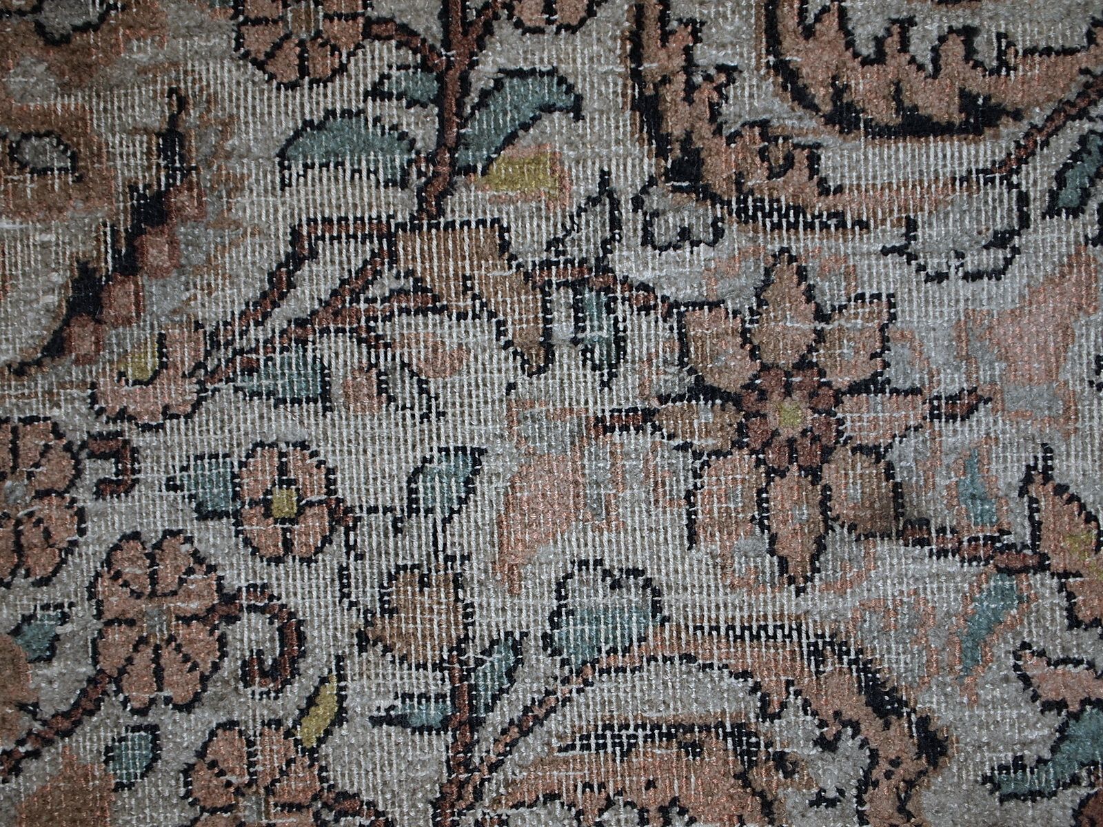 Tapis vintage Indo-Tabriz en soie, 3,2' x 5,3' (années 1950, Inde) photo vinterior