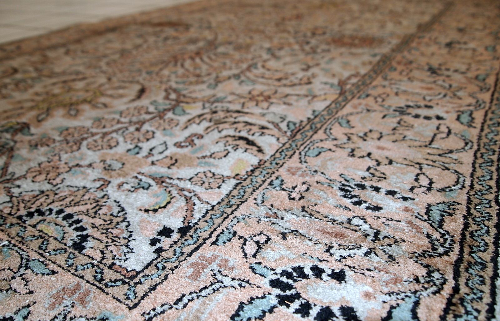 Textiles Vintage Silk Indo Tabriz Rug 3.2' X 5.3' (1950s, India) photo