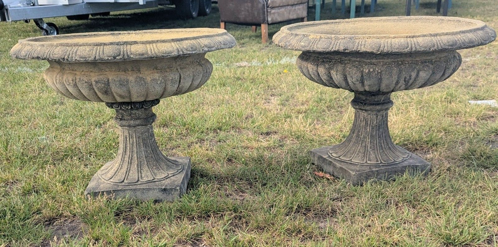 Woodbury Style Garden Urn Planters English Stone Delivery Available 0342. photo furniture