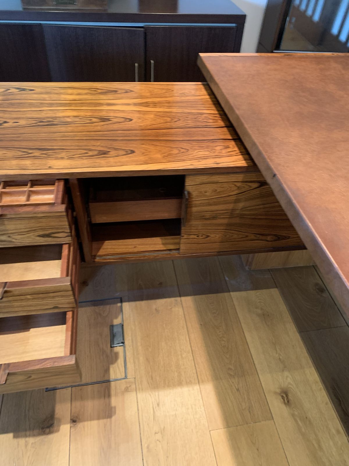 Gorgeous Mid Century Rosewood And Leather Desk Vgc photo buy