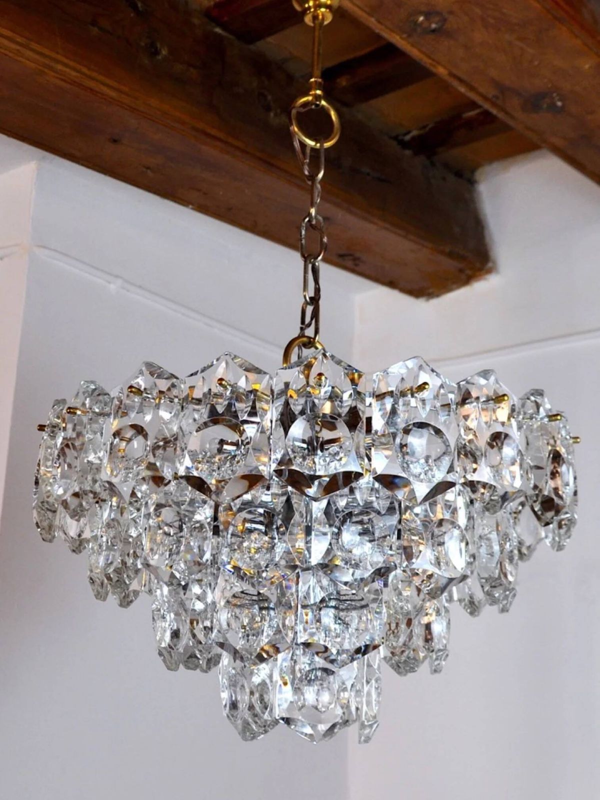 4 Level Crystal Chandelier Kinkeldey, Germany, 1970 photo for sale