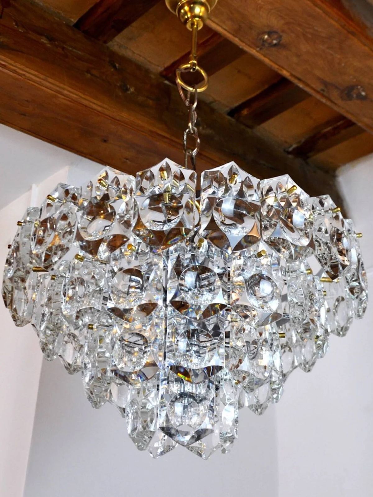 4 Level Crystal Chandelier Kinkeldey, Germany, 1970 photo vinterior