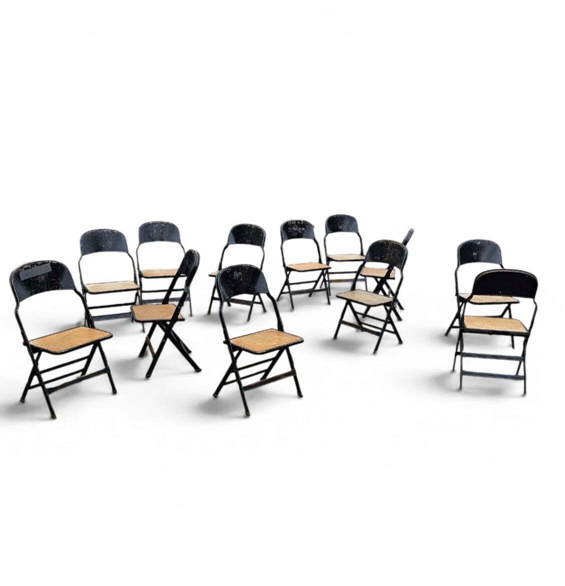 photo vinterior 12 X Clarin Corporation Folding Chair / USA 1920s