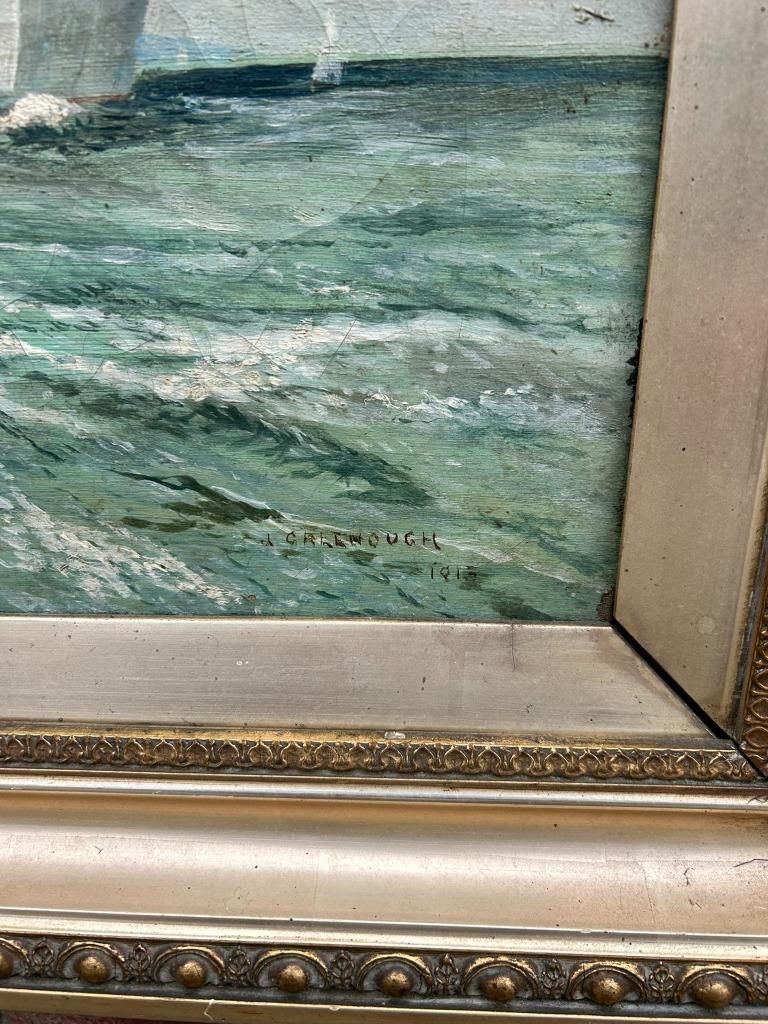 photo furniture John Greenough American 19th Century Sailing Ship Boats Oil On Canvas Painting