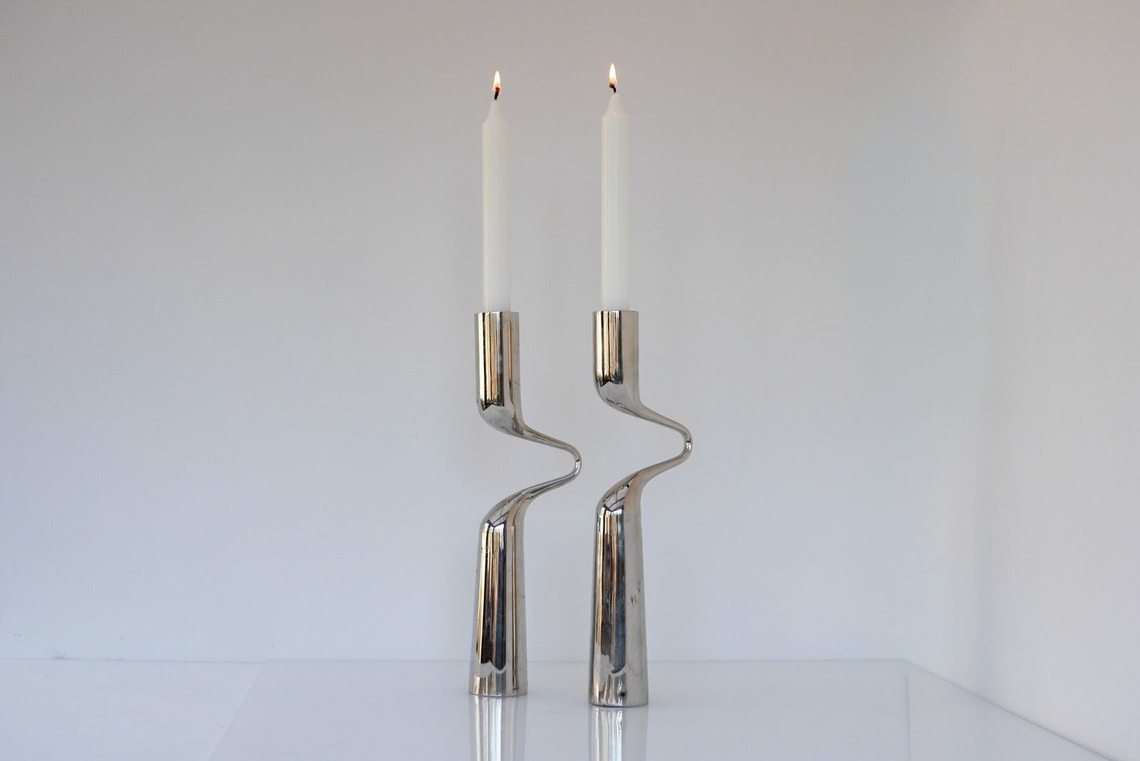 Woonaccessoires Vintage Sculptural Kandelaars Van Mikaela Dörfel, Jaren 2000, Set Van 2 photo