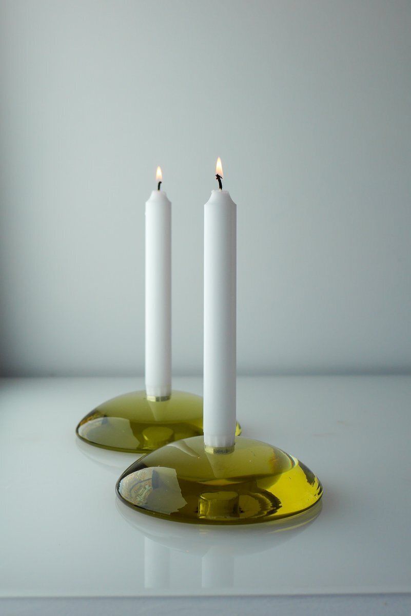Glass Candleholders By Anne Nilsson For Kosta, 2000s, Set Of 2 photo buy