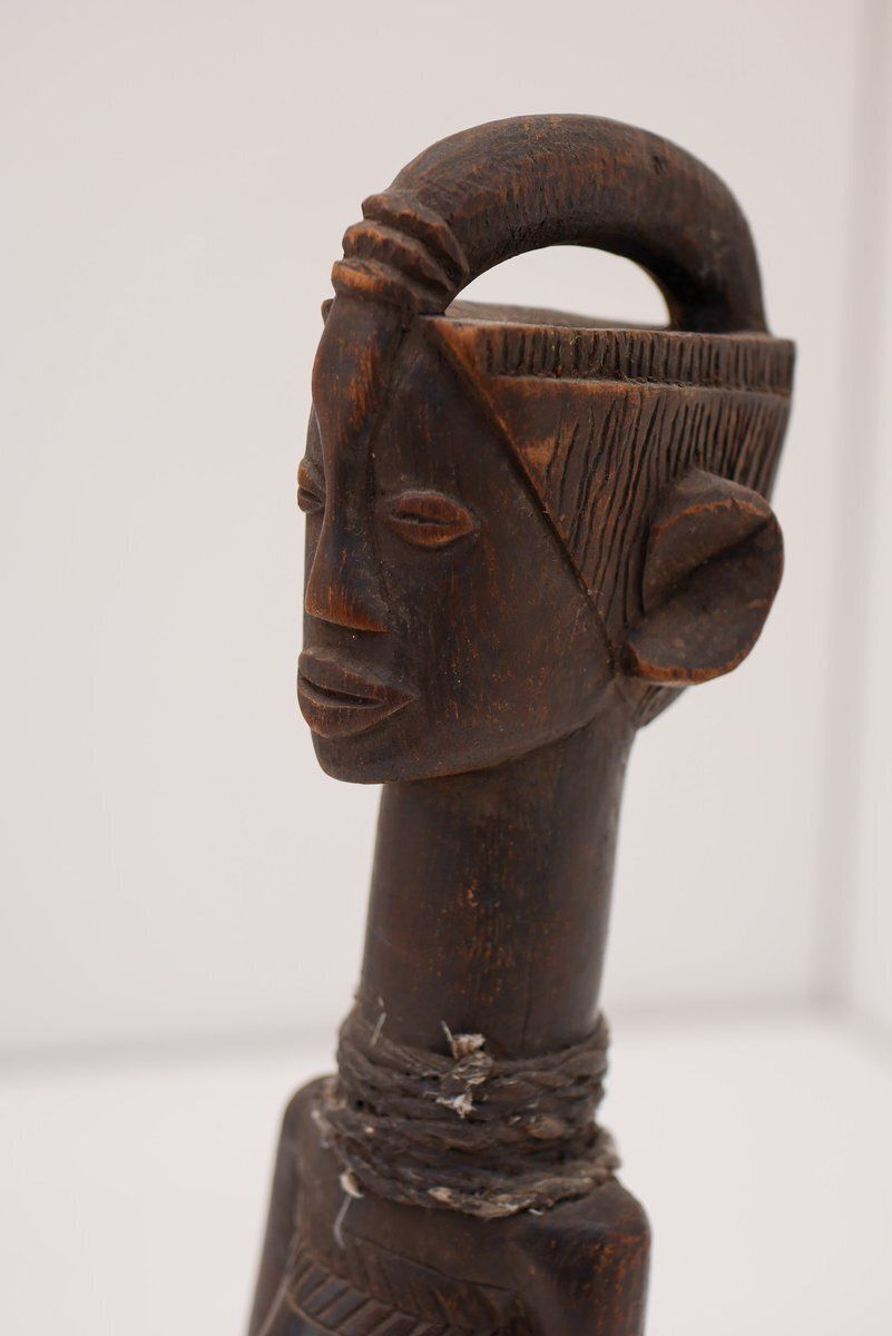 Mid 20th Century Traditional African Hardwood Tribal Nude Female Statues, 1920s, Set Of 2 photo for sale