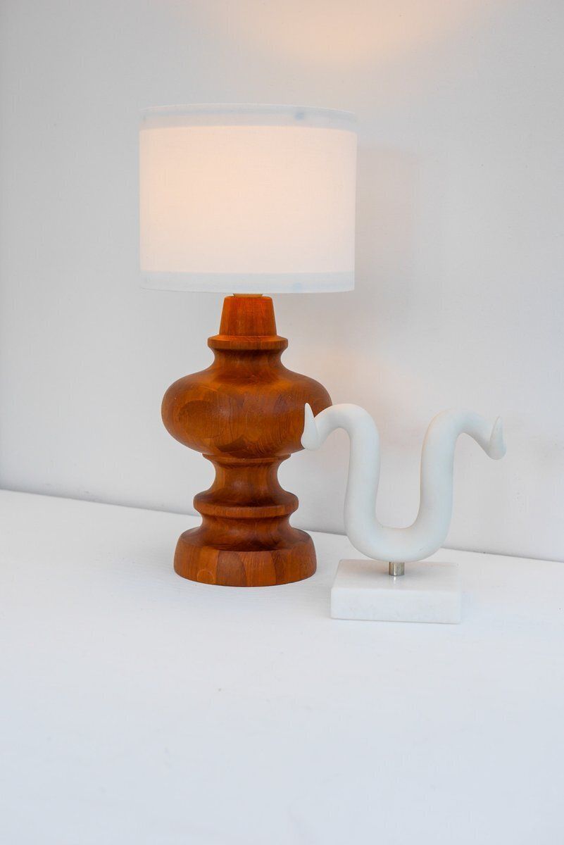 Mid-Century Modern Scandinavische eiken tafellamp van Möllers photo Verlichting