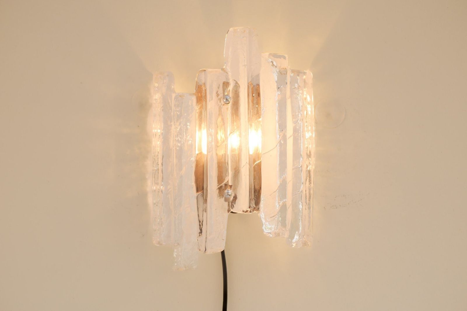 Duitse glazen wandlamp van Fischer Leuchten, jaren 1970