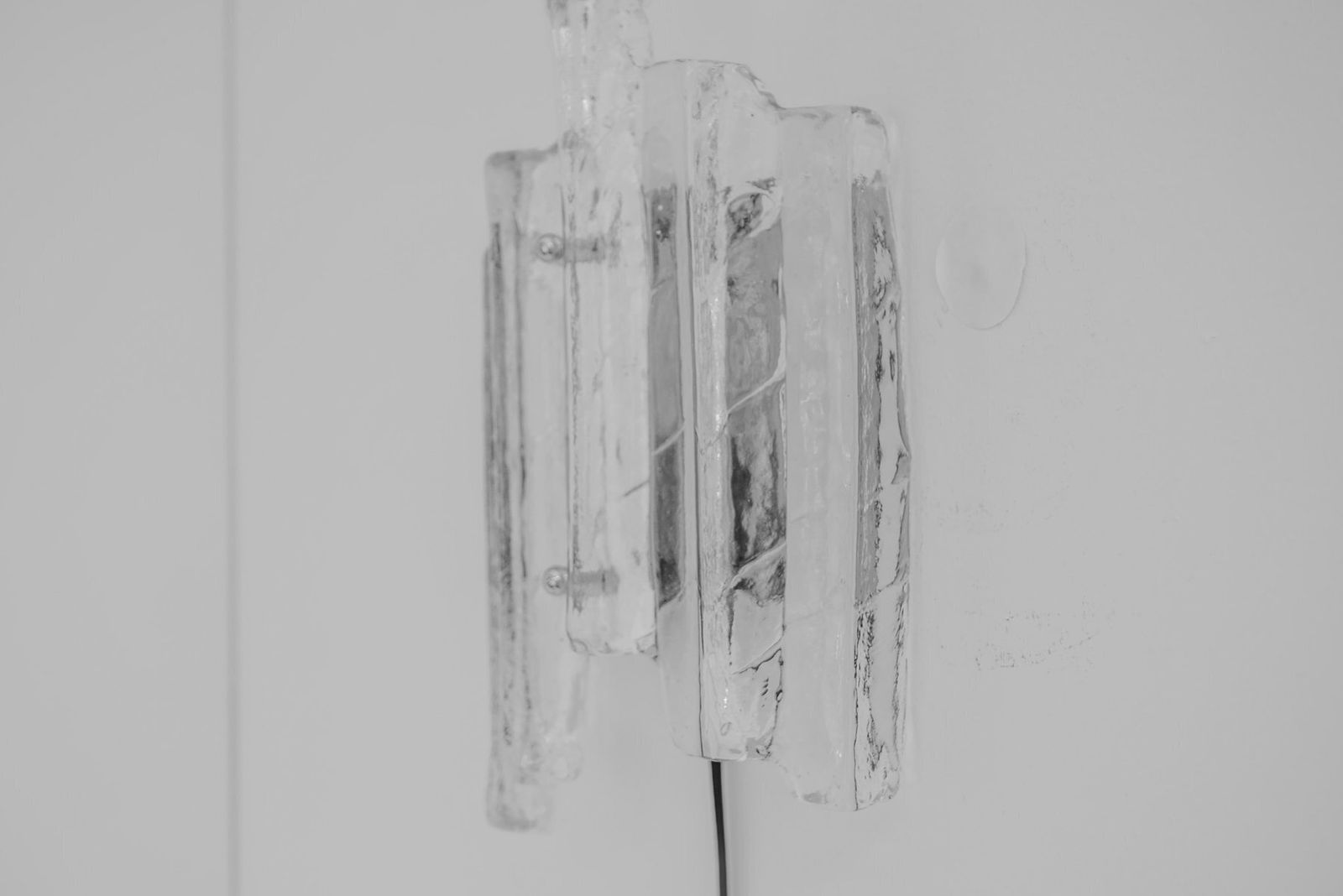 German Glass Wall Sconce From Fischer Leuchten, 1970s photo buy