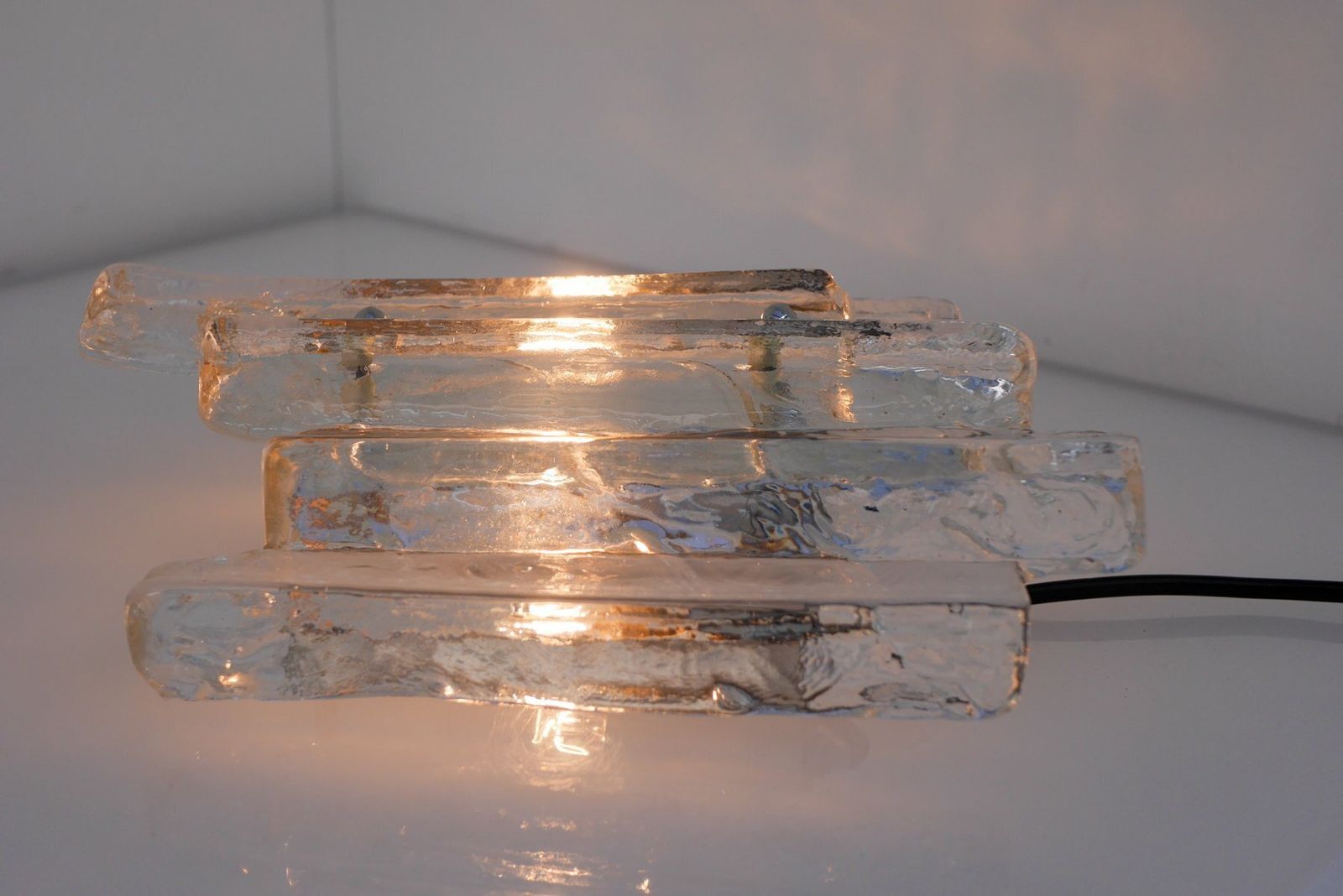Lighting German Glass Wall Sconce From Fischer Leuchten, 1970s photo