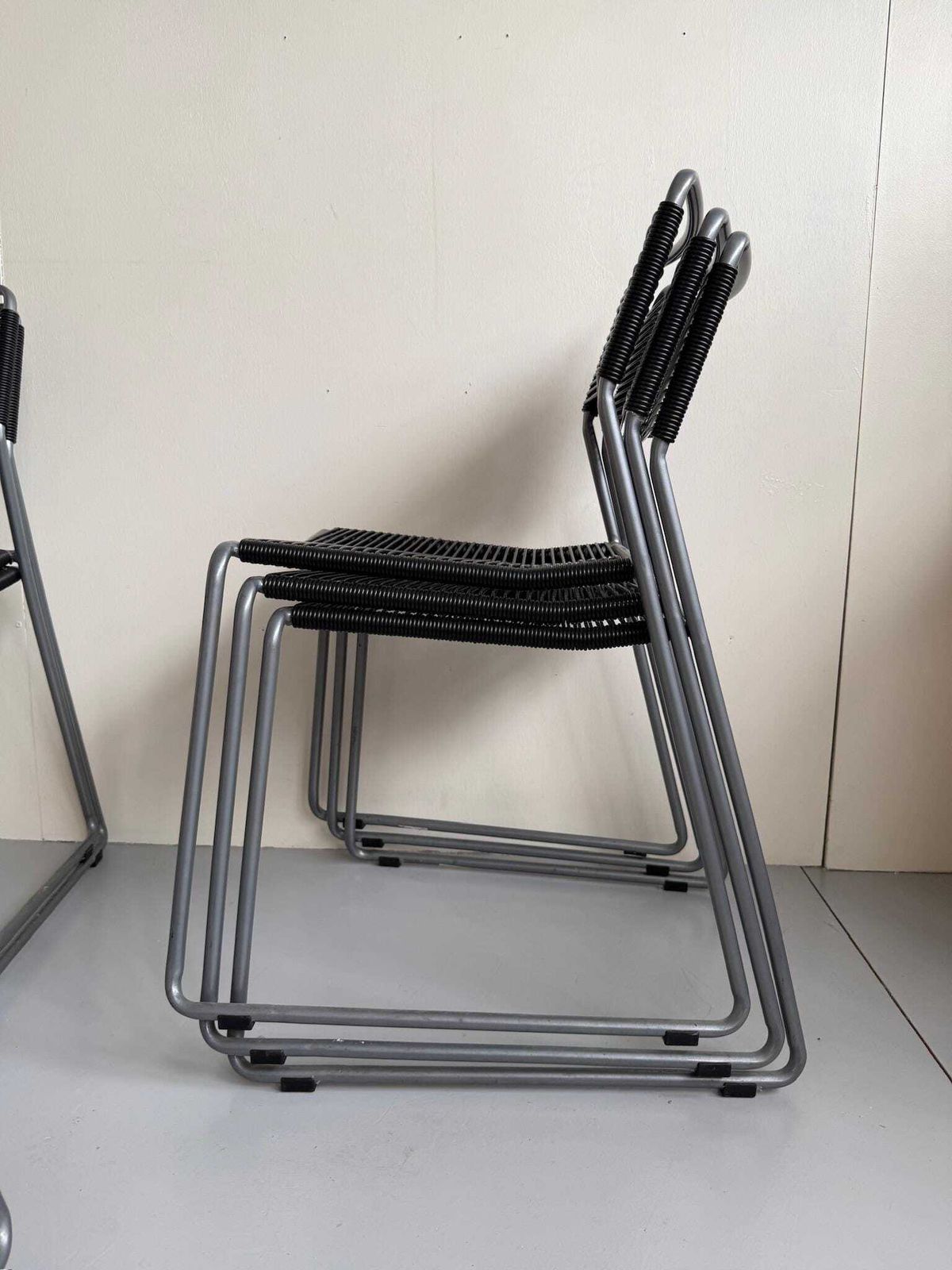 Vintage Ikea Set Of 6 Spaghetti Strap Melker Dining Chairs photo for sale