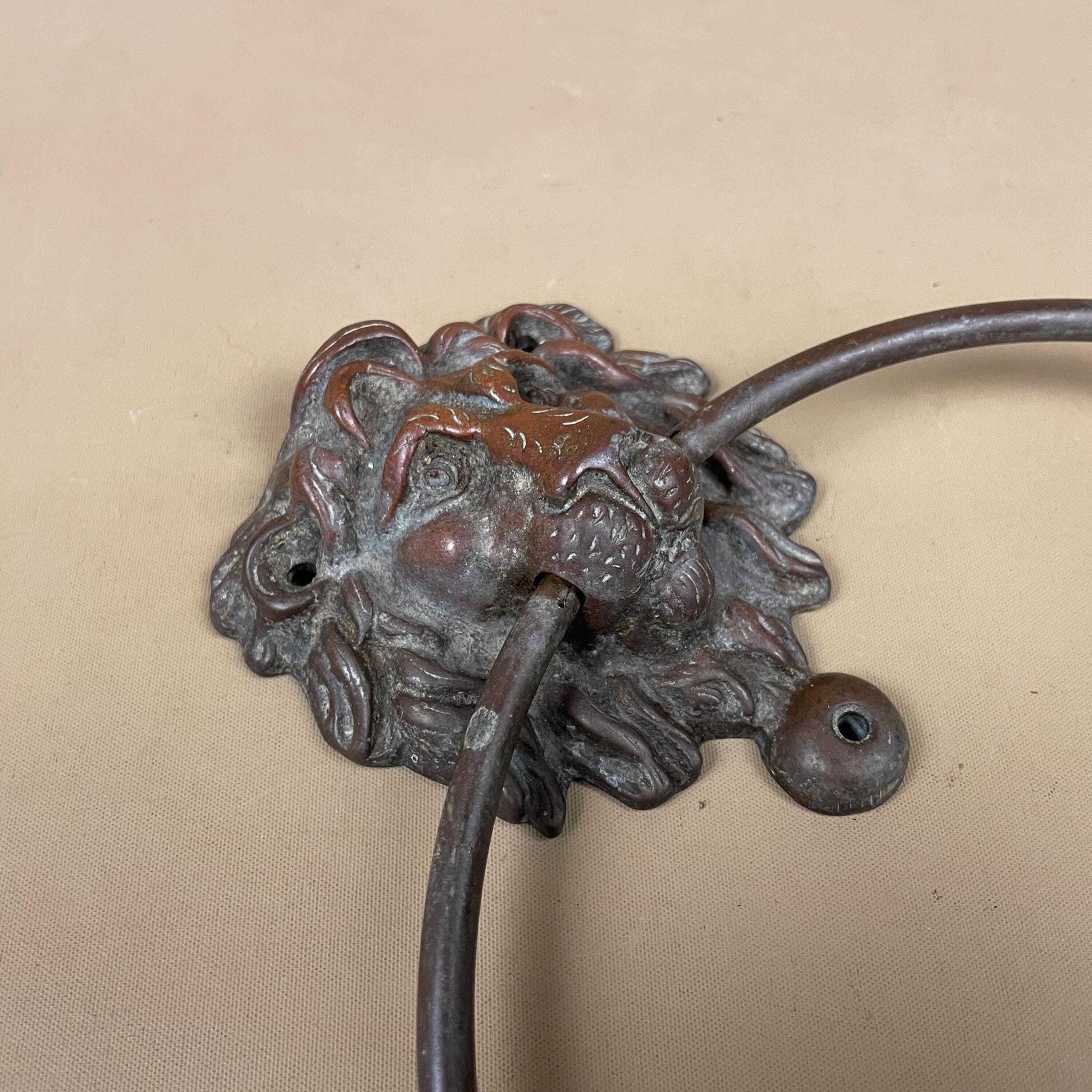 Lion Head Towel Ring Brass Wall Holder Victorian Style Bathroom Towel Rail Hand Towel Holder photo for sale