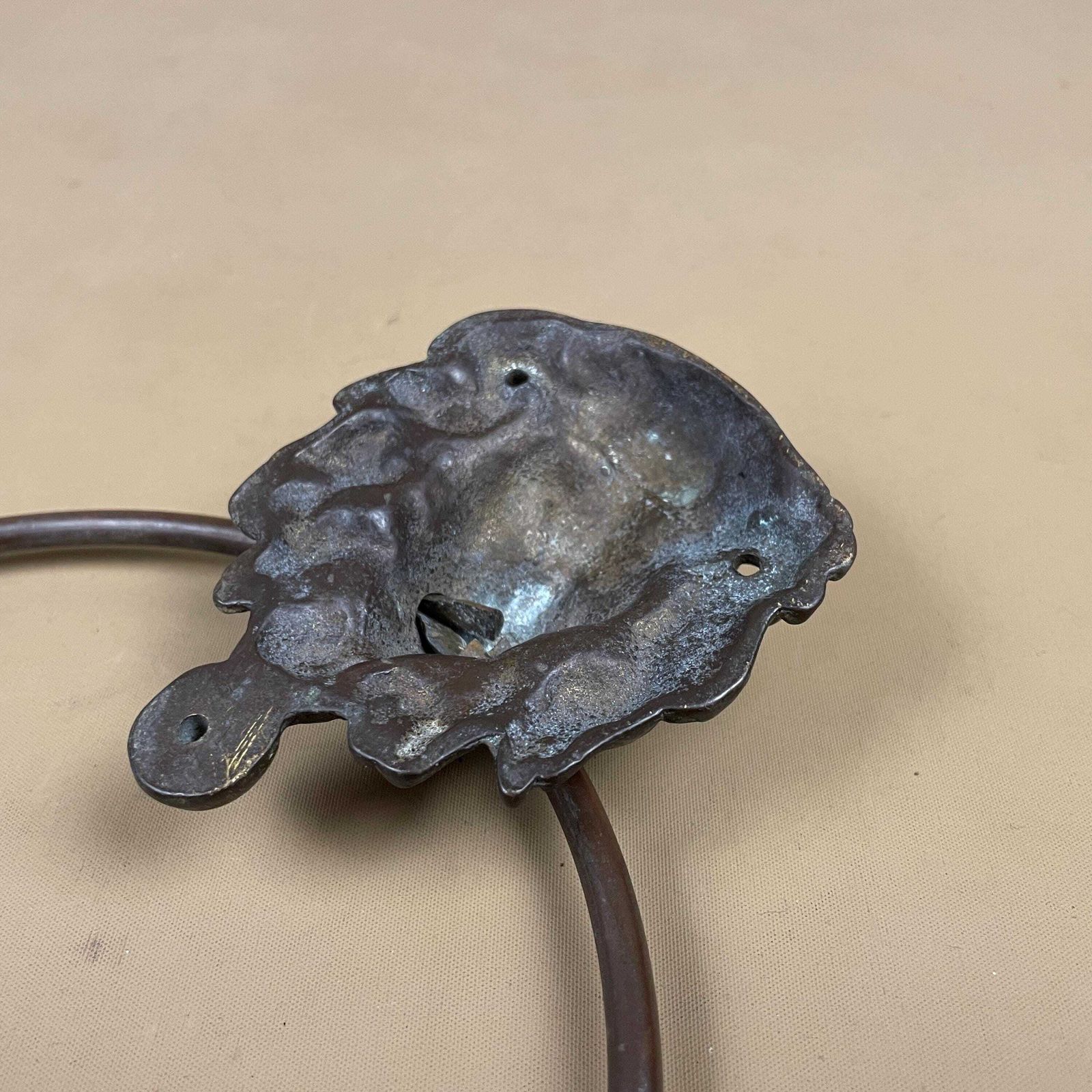 Lion Head Towel Ring Brass Wall Holder Victorian Style Bathroom Towel Rail Hand Towel Holder photo vintage