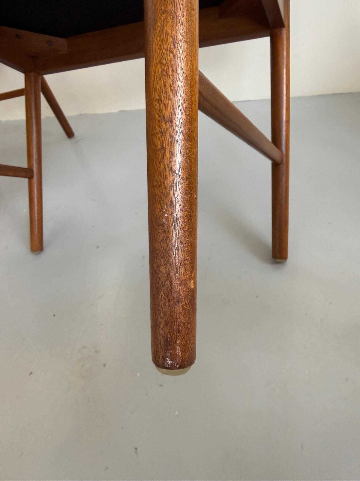 Set Of 4 Teak McIntosh Mid Century Dining Chairs With Grey Kvadrat Seats photo vintage