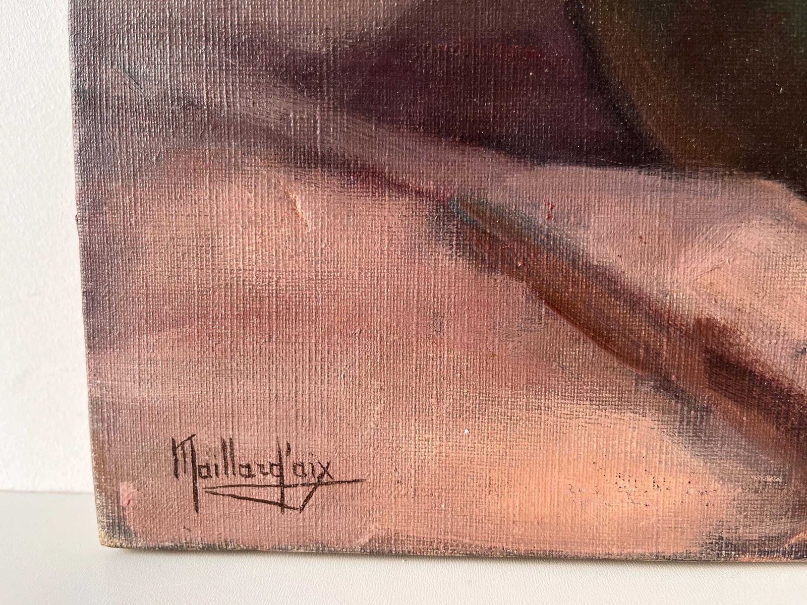 Kunst Stilleven met rozen, olieverf op doek, antiek bloemenschilderij, Frans stilleven, jaren 1930 photo