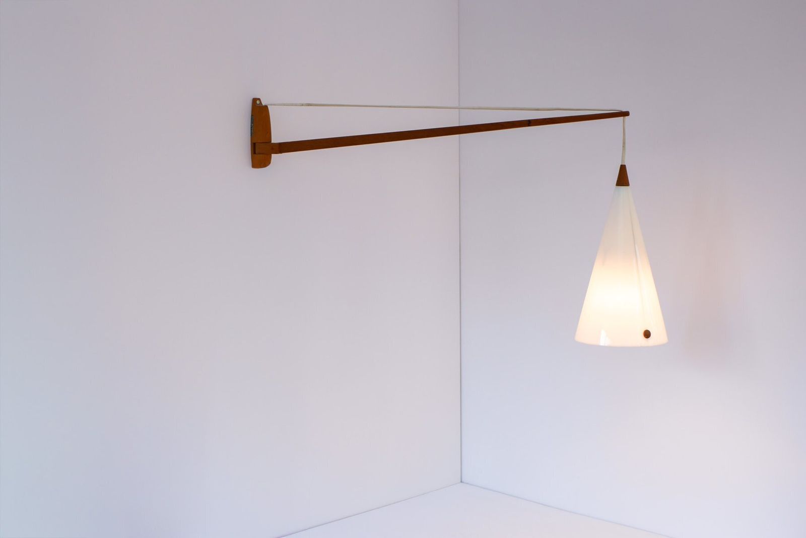 Mid Century Swedish Wall Lamp In Teak By Uno And östen Kristiansson For Luxus, 1960s