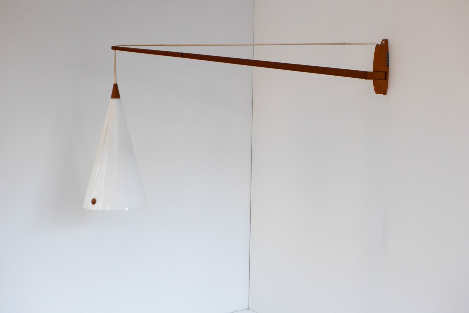 Mid Century Swedish Wall Lamp In Teak By Uno And östen Kristiansson For Luxus, 1960s photo furniture