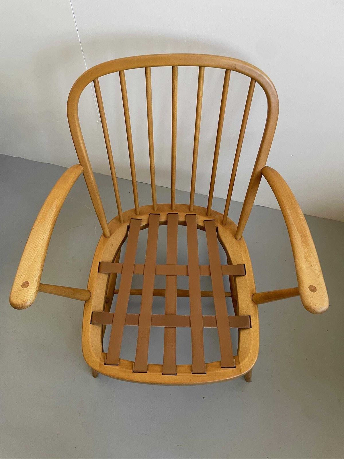 photo for sale Vintage Ercol Model 334 Elm Armchair With Chunky Cushions