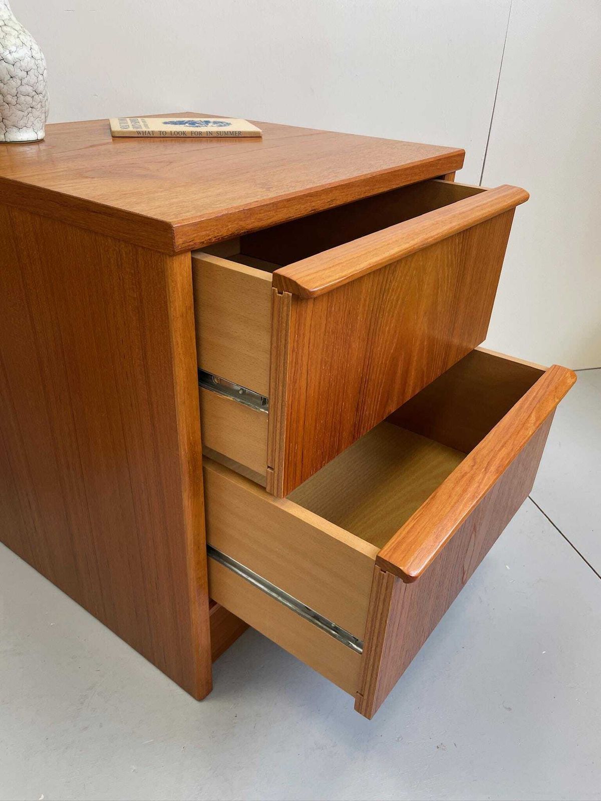 Small Mid Century Teak Chest Of Drawers Or Bedside Cabinet photo for sale