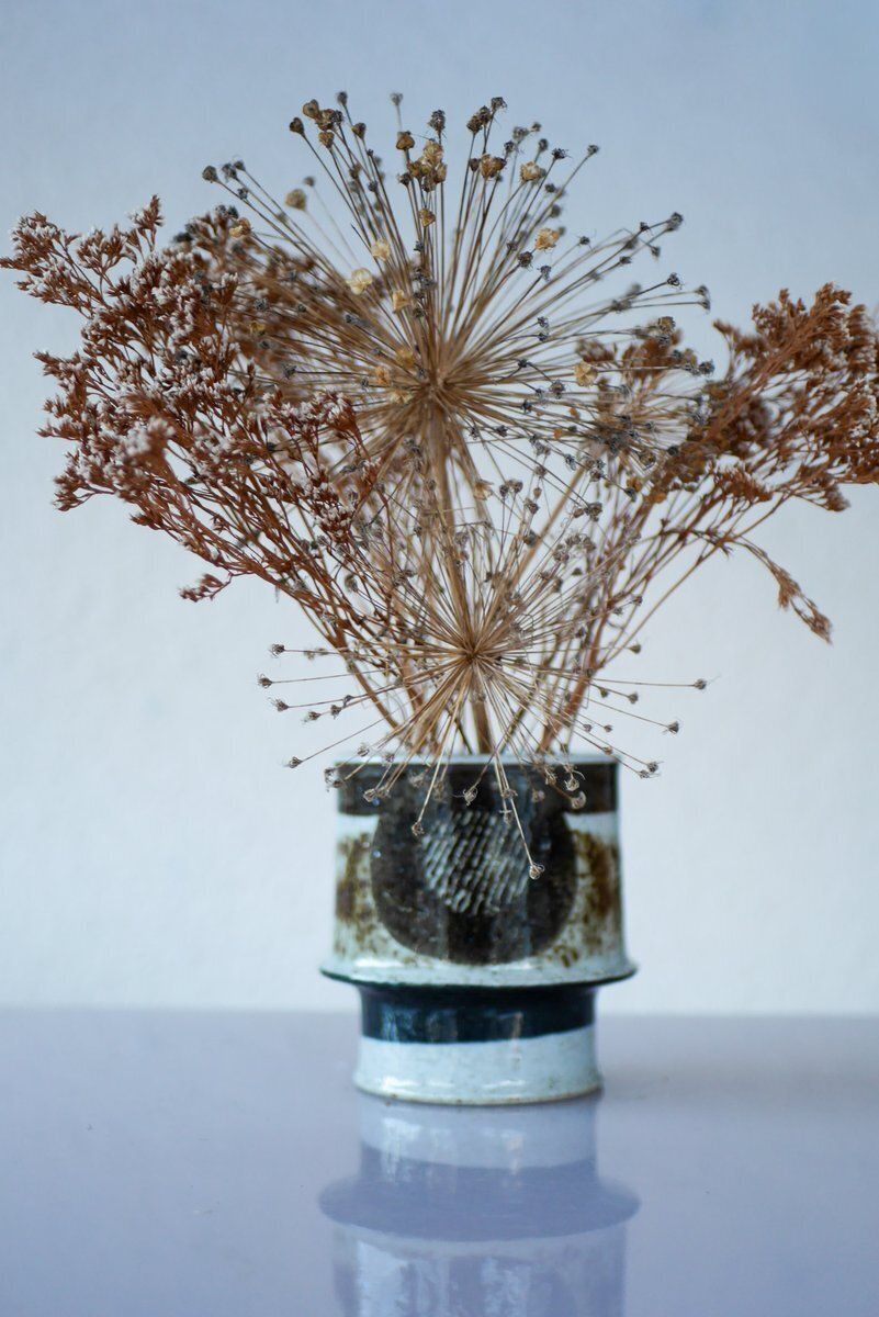 Vase céramique mid-century moderniste Rörstrand, par Inger Persson, Suède, années 1970 photo Décoration