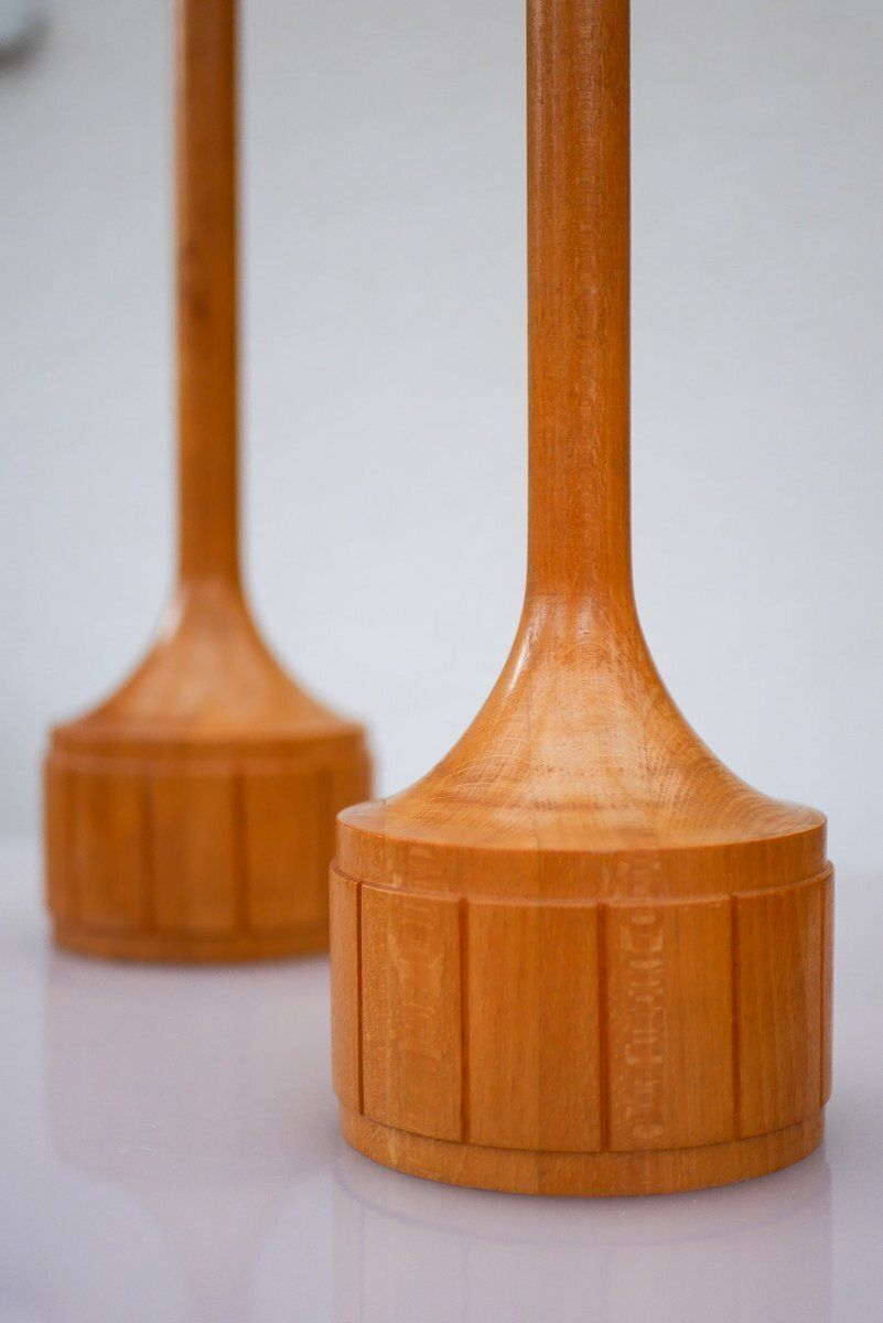 Scandinavian Oak Table Lamps From Elpe, Set Of 2 photo buy
