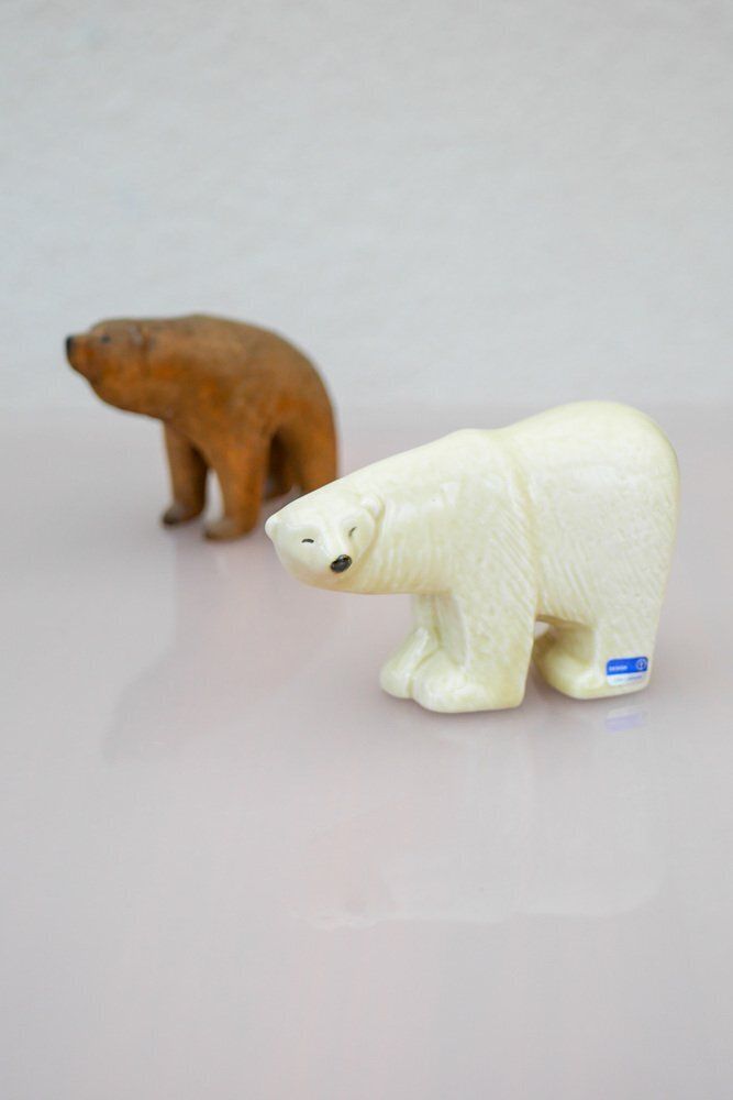 Figurine ours polaire en grès émaillé par Lisa Larson pour Gustavsberg, années 1970 photo vinterior