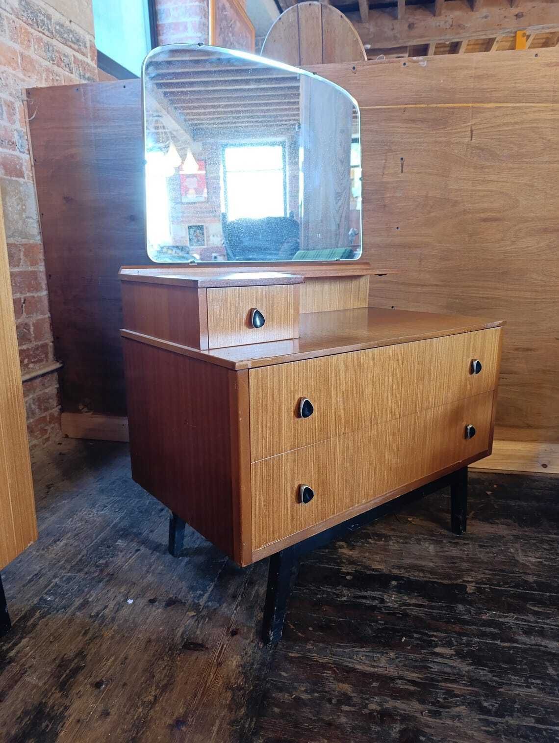 Austinsuite Mid Century Teak Dressing Table With Mirror 1960s British Modern photo Furniture