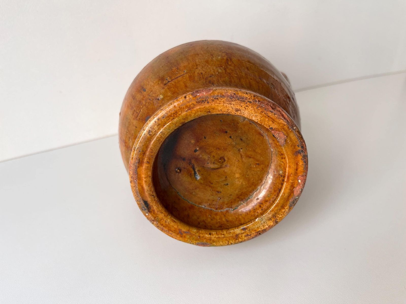 Antique French Terracotta Confit Pot, 19th Glazed Food Jar, Kitchen Decor photo Home Decor