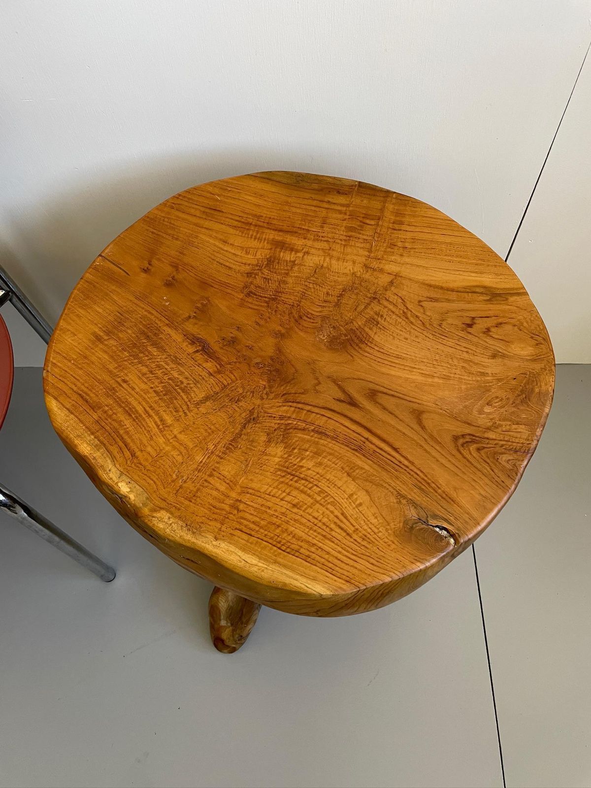 Large Chunky Natural Wooden Tree Root Side Table With Thick Solid Top photo furniture
