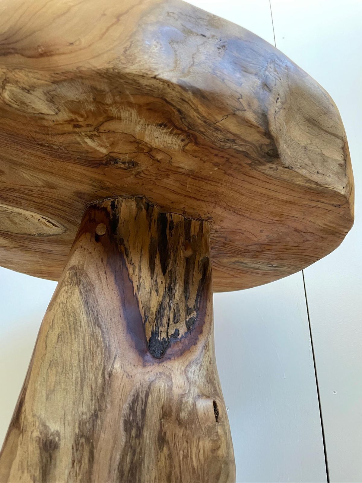 Large Chunky Natural Wooden Tree Root Side Table With Thick Solid Top photo buy